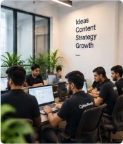 CybroMedia strategy and marketing team at workstations